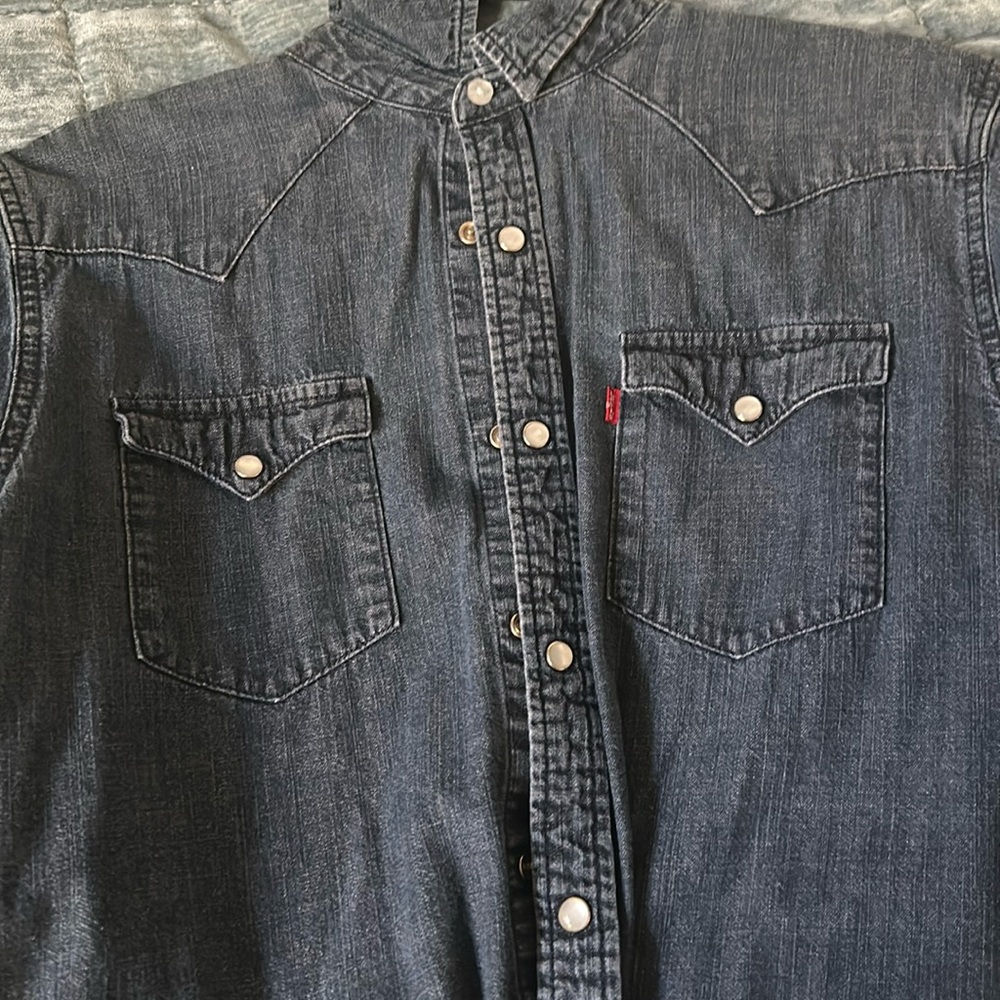 Levi denim button up